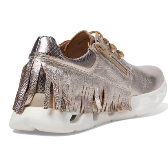 new VANELi  Alvina Fringe Sneakers zip up and lace up GENUINE LEATHER 259 1M6 - Picture 1 of 6